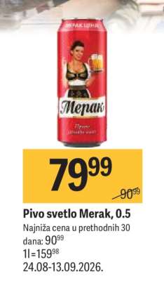 Pivo svetlo Merak, 0.5