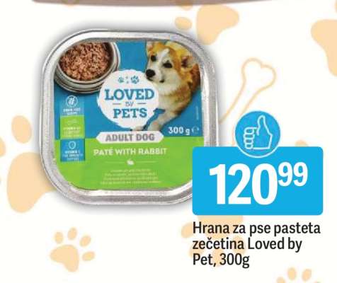 Hrana za pse pasteta zečetina Loved by Pet, 300g