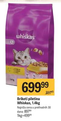 Briketi piletina Whiskas, 1.4kg