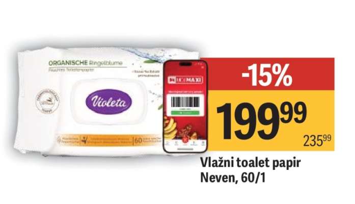 VLAŽNI TOALET PAPIR Neven 60/1
