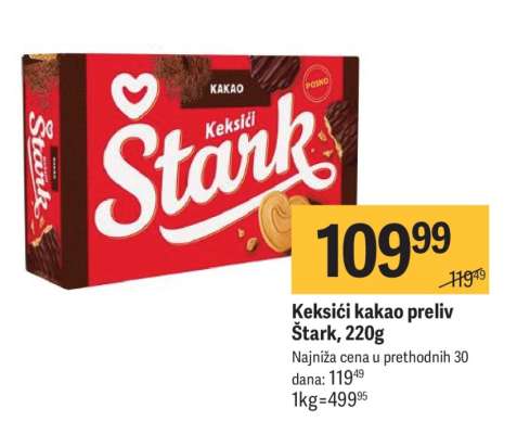 Keksići kakao preliv Štark 220g