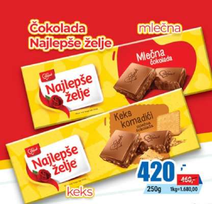Čokolada Najlepše želje mlečna