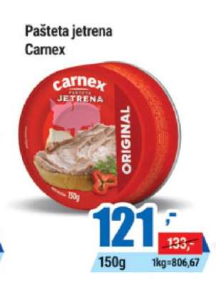 Pašteta jetrena Carnex