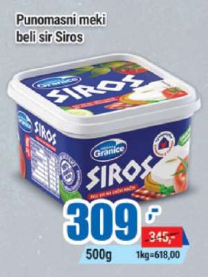 Punomasni meki beli sir Siros