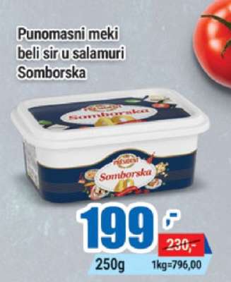Punomasni meki beli sir u salamuri Somborska