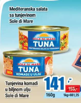 Tunjevina komadi u biljnom ulju Sole di Mare