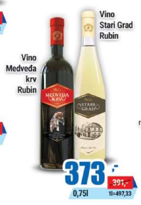Vino Medveđa krv Rubin