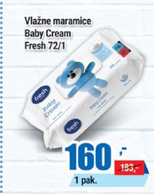 Vlažne maramice Baby Cream Fresh 72/1