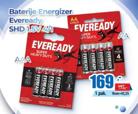 Baterije Energizer Eveready SHD 1.5V 4/1