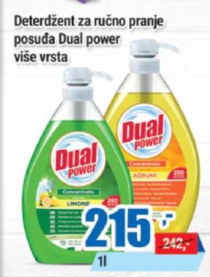 Deterdžent za ručno pranje posuđa Dual power