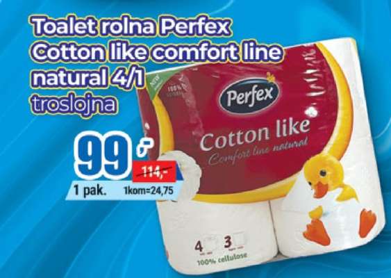 Toalet rolna Perfex Cotton like comfort line natural 4/1 troslojna
