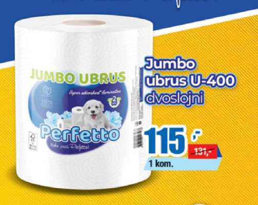 Jumbo ubrus U-400 dvoslojni