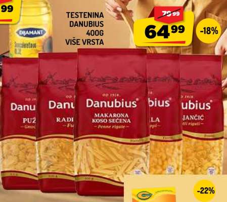 Testenina Danubius 400g