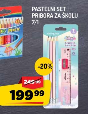 Pastelni set pribora za školu 7/1