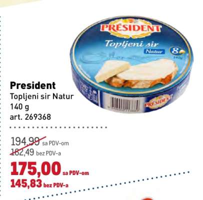 President Topljeni sir Natur