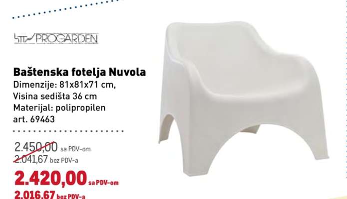 Baštenska fotelja Nuvola