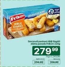 Smrznuti panirani riblji štapići zlatna panada Frikom 224g