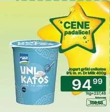 Jogurt grčki Unikatos 9% m. m. Dr Milk 400g