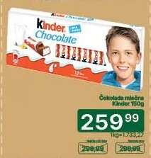 Čokolada mlečna Kinder, 150g