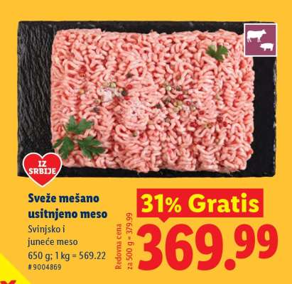 Sveže mešano usitnjeno meso