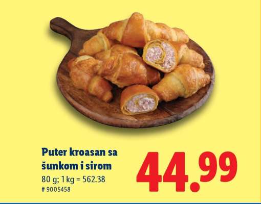 Puter kroasan sa šunkom i sirom