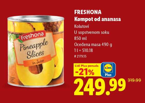 FRESHONA Kompot od ananasa