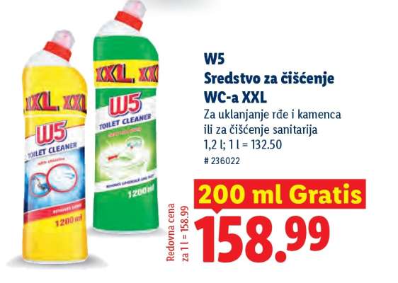 W5 Sredstvo za čišćenje WC-a XXL