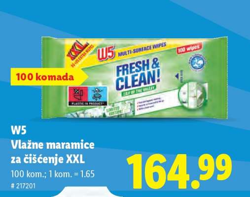 W5 Vlažne maramice za čišćenje XXL