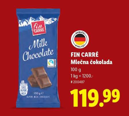 Fin Carré Mlečna čokolada