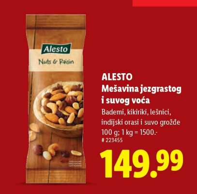 ALESTO Mešavina jezgrastog i suvog voća