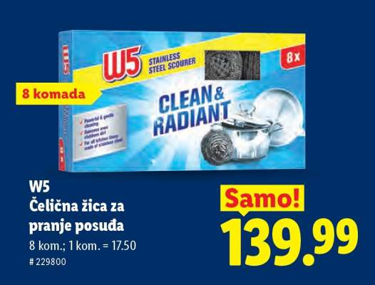 W5 Čelična žica za pranje posuđa
