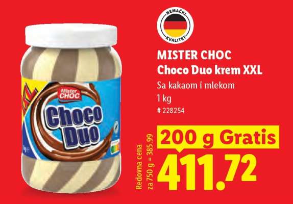 Mister Choc Choco Duo krem XXL