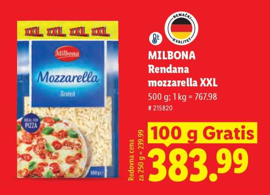 Milbona Rendana mozzarella XXL