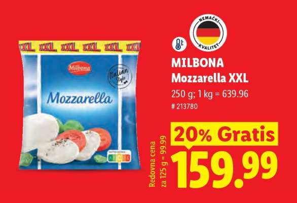 Milbona Mozzarella XXL