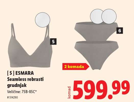ESMARA Seamless rebrasti grudnjak