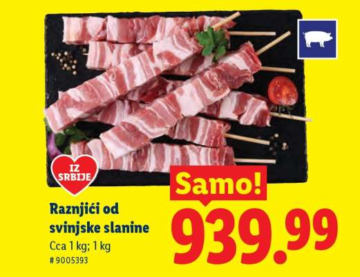 Ražnjići od svinjske slanine