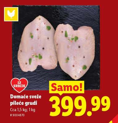 Domaće sveže pileće grudi