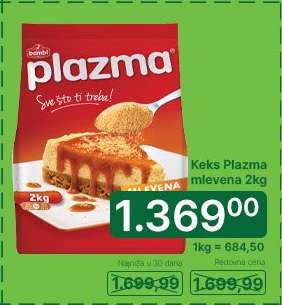 Keks Plazma mlevena 2kg