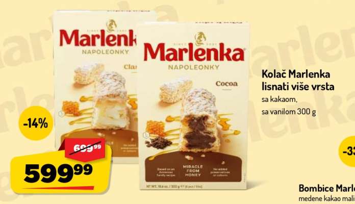 Kolač Marlenka lisnati više vrsta