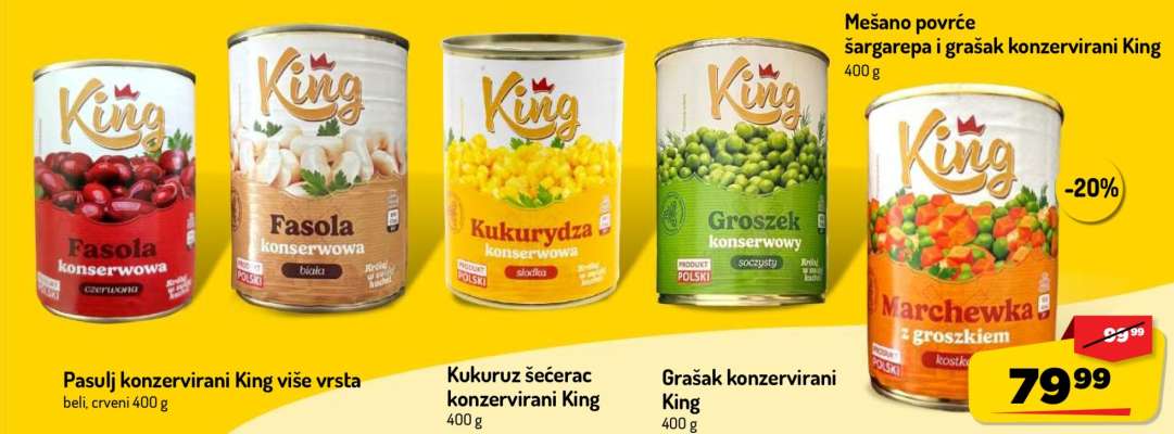 Mešano povrće šargarepa i grašak konzervirani King