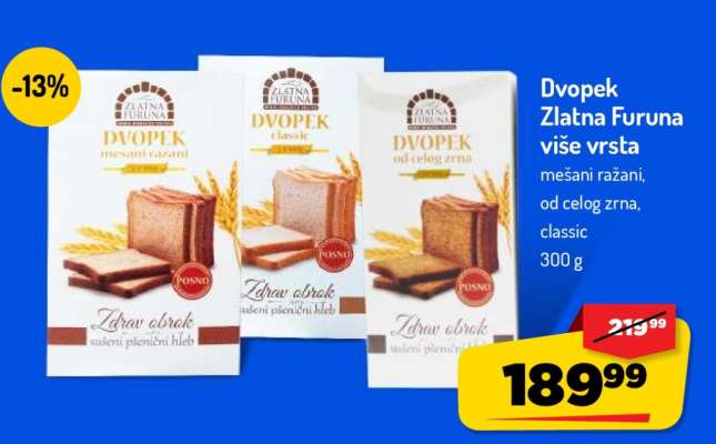Dvopek Zlatna Furuna više vrsta