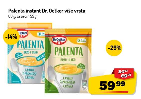 Palenta instant Dr. Oetker više vrsta