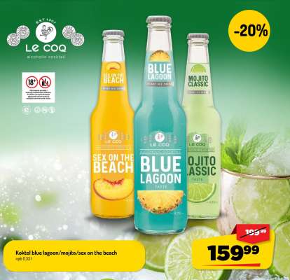 Koktejl blue lagoon/mojito/sex on the beach