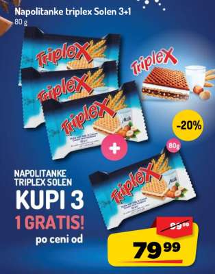 Napolitanke triplex Solen 3+1