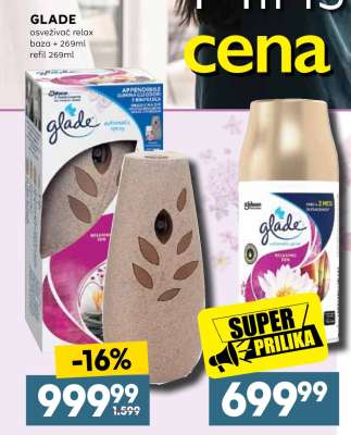 GLADE osvěžovač relax boza + 269ml refill 269ml
