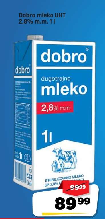 Dobro mleko UHT 2,8% m.m. 1 l