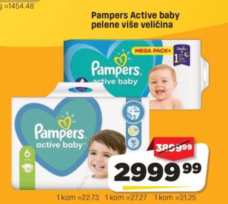Pampers active baby pelene više veličina