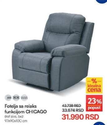 Fotelja sa relaks funkcijom CHICAGO
