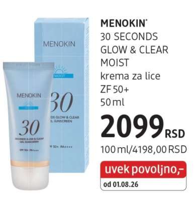 MENOKIN 30 SECONDS GLOW & CLEAR MOIST