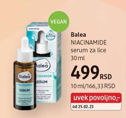 Balea NIACINAMIDE serum za lice